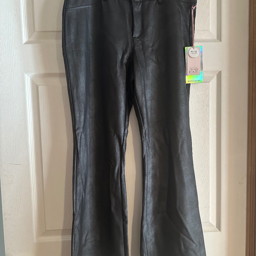 Dictionary Leather-look Flared Jeans